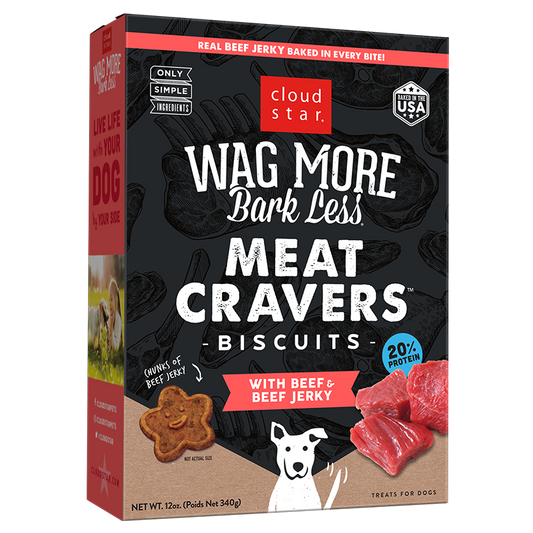 Wag More Bark Less Meat Cravers Crunchy Dog Treats-Beef