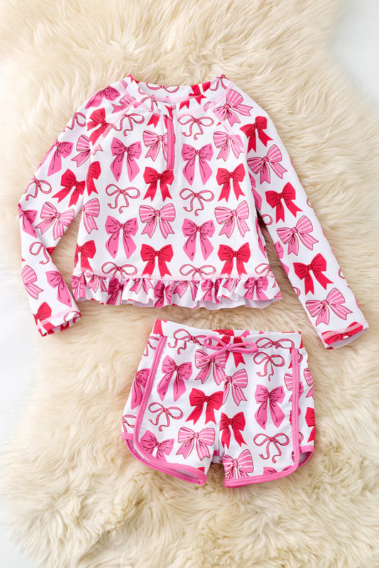 Multi-printed Coquette Swimsuit Set