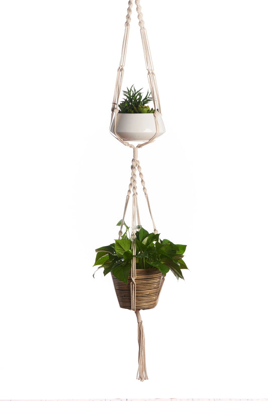 Primitive Planters 60" 2-Tier Woven Plant Hanger