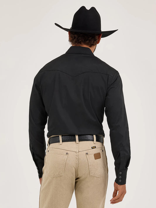 Wrangler® Black Western Snap Shirt