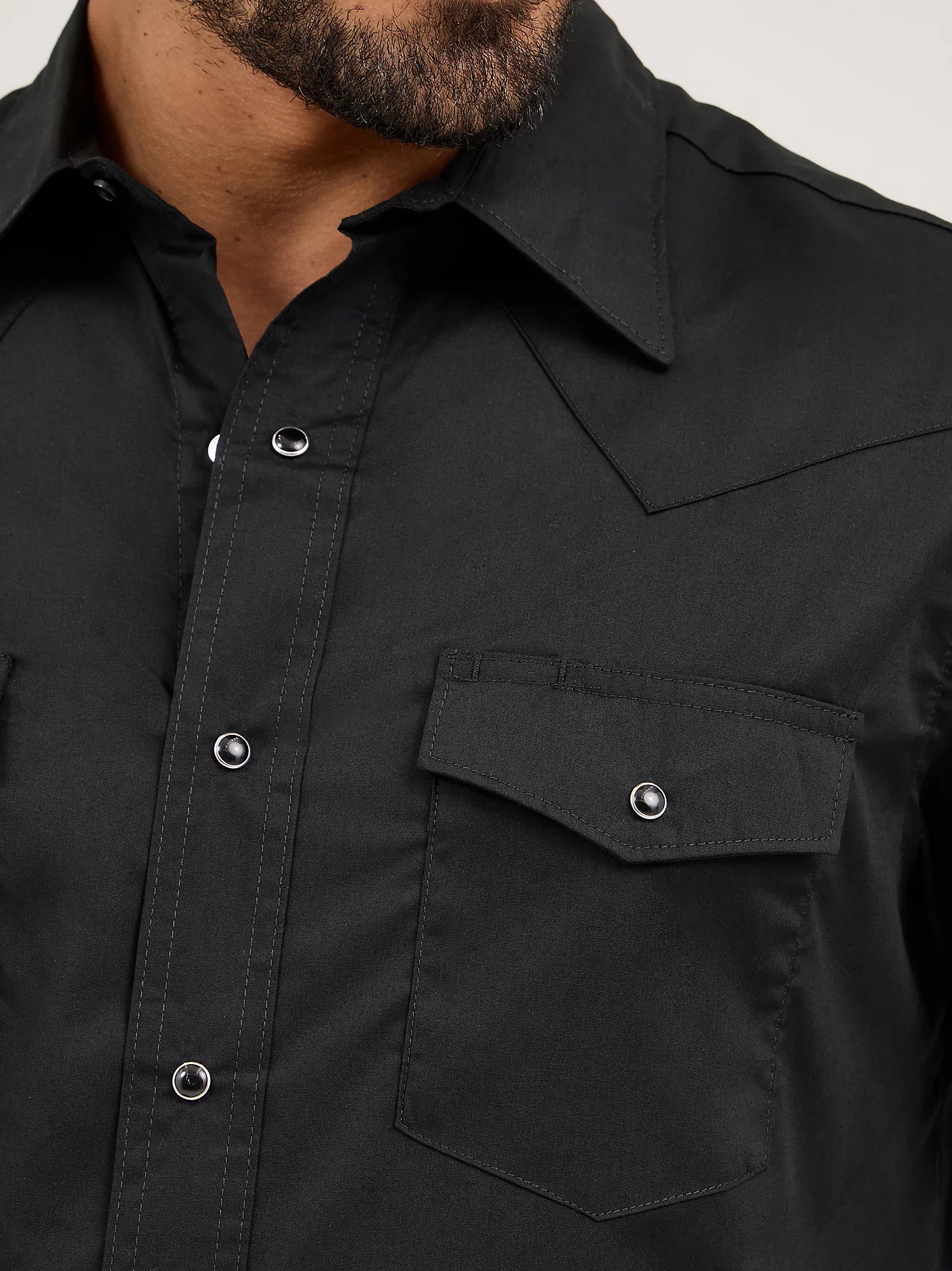 Wrangler® Black Western Snap Shirt