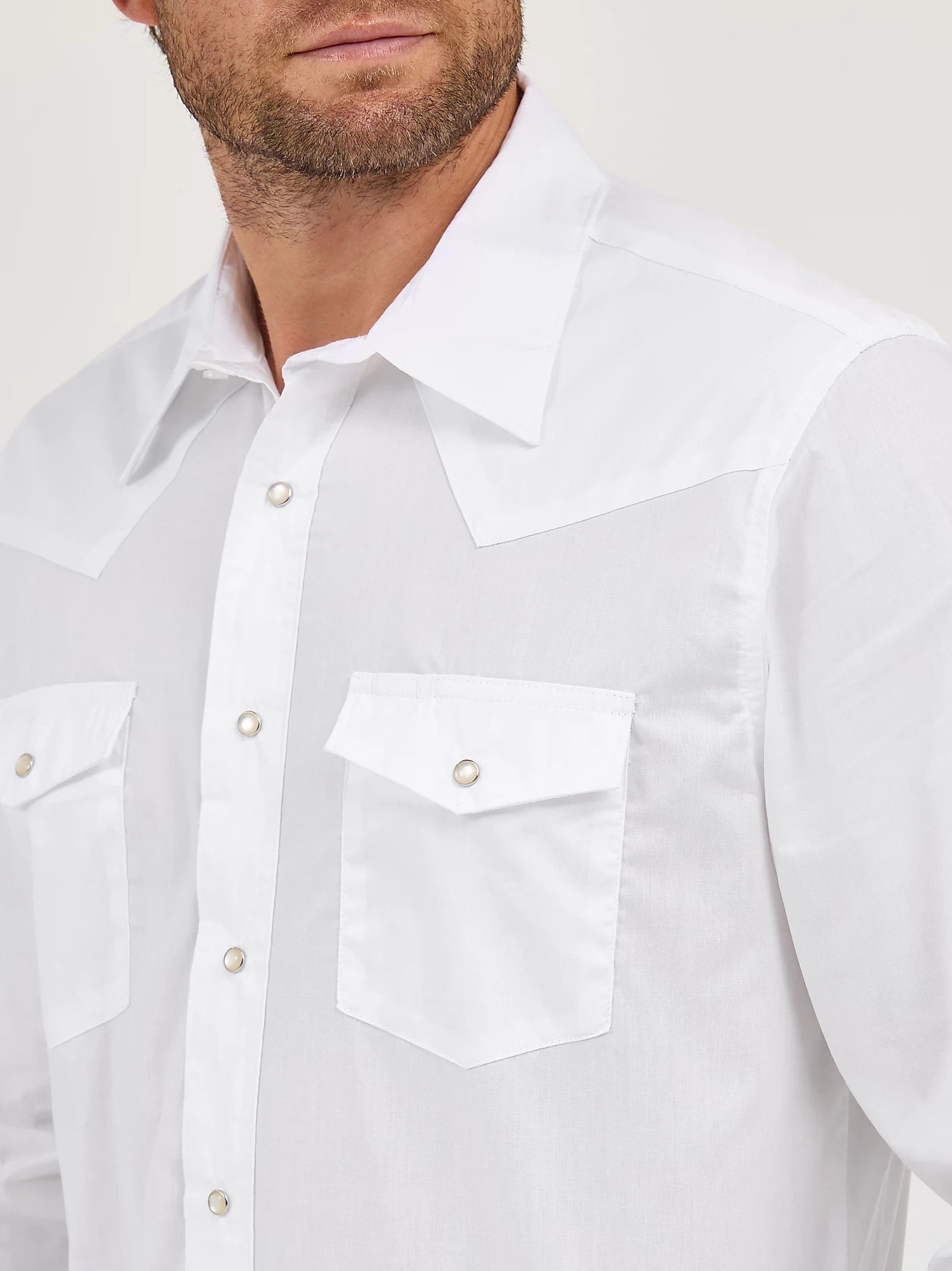 Wrangler® White Western Snap Shirt