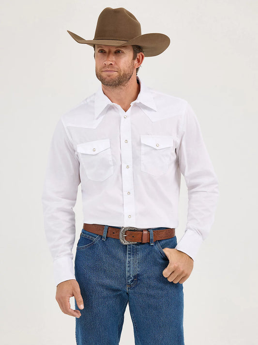 Wrangler® White Western Snap Shirt
