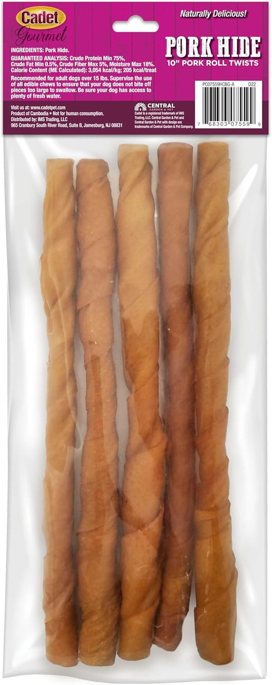 Cadet Gourmet Pork Hide Rolls Dog Treats
