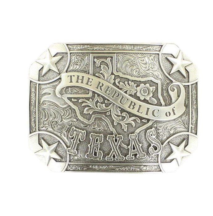Nocona Republic of Texas Buckle with Stars