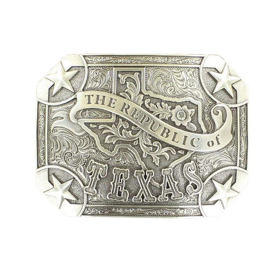 Nocona Republic of Texas Buckle with Stars