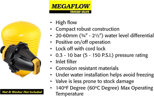 Jobe Valves Megaflow Trough Valve 1"