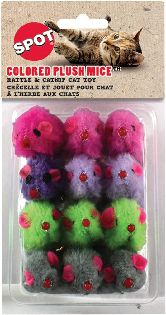 Spot Mouse Cat Toy with Catnip - 12 Pack