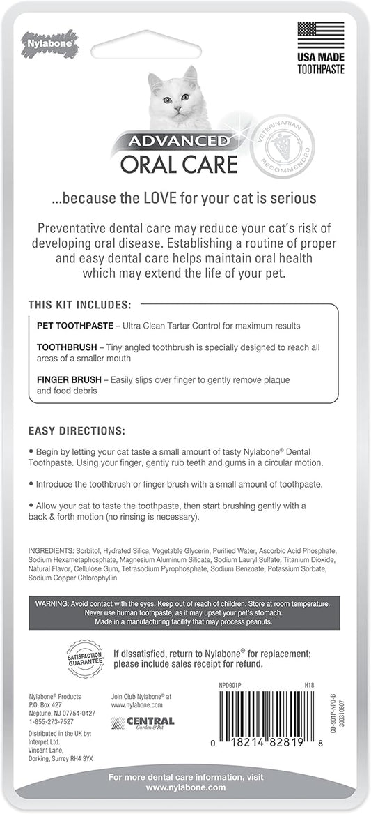 Nylabone Advanced Oral Care Cat Dental Kit Original