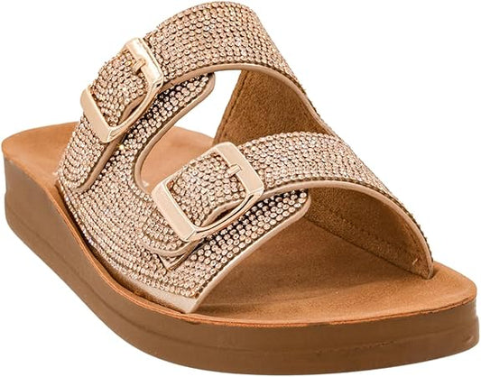 Corkys Rose Gold Lets Be Real Sandal