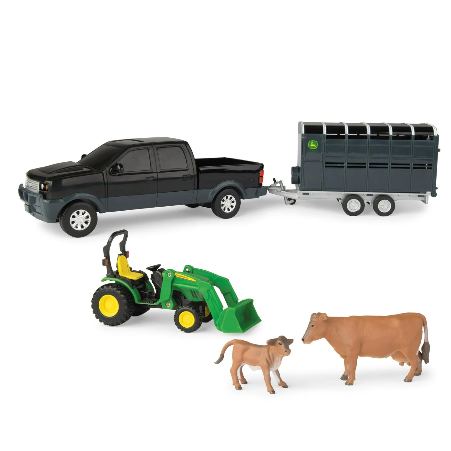 John Deere Assorted Pickup and Livestock Trailer Set
