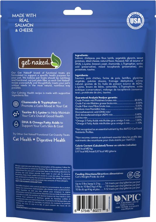 Get Naked Calming Health Functional Crunchy Treats for Cats- Salmon & Cheese Flavor