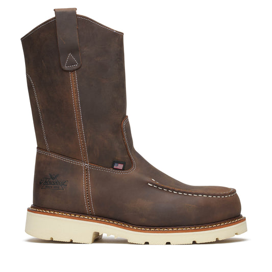 Thorogood American Heritage – 11″ Trail Crazy Horse Safety Toe – Moc Toe Pull-on Wellington Boot