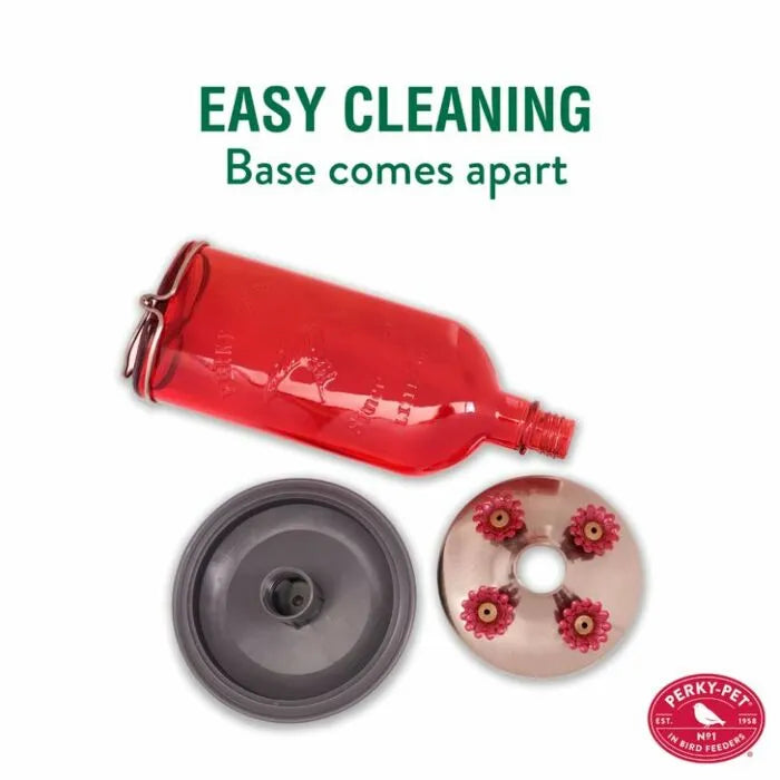 Perky-Pet® Red Antique Glass Bottle Hummingbird Feeder