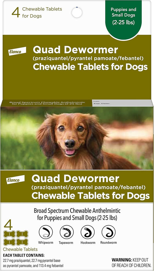 Elanco Chewable Quad Dewormer for Small Dogs