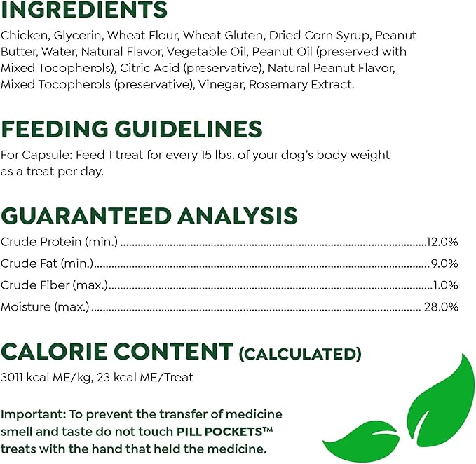 Greenies Pill Pocket Dog Treats Peanut Butter Flavor
