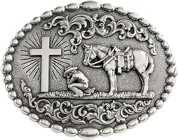 Nocona Cowboy Prayer Oval Buckle