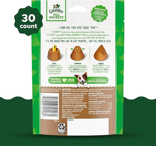 Greenies Pill Pocket Dog Treats Peanut Butter Flavor