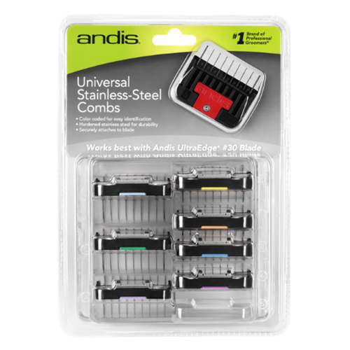 Andis Universal 8-Piece Stainless-Steel Clipper Comb Set