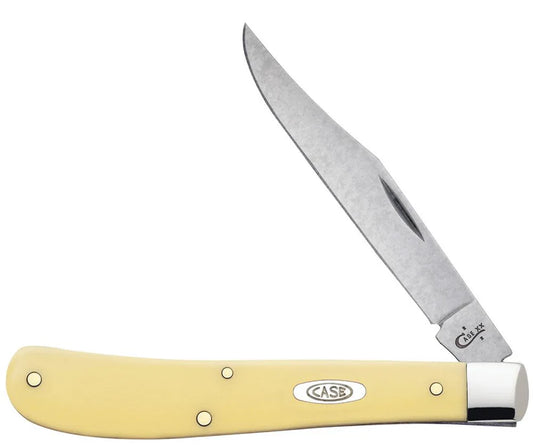 Case Yellow Synthetic Carbon Steel Slimline Trapper