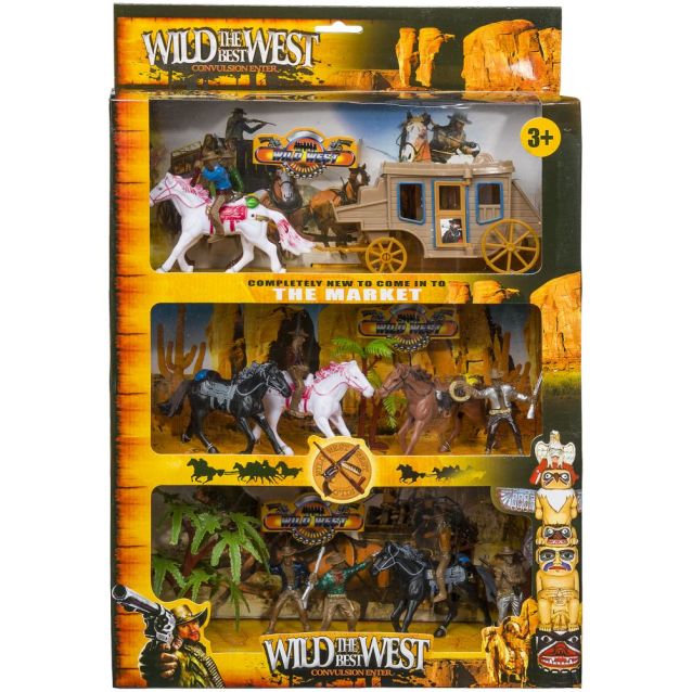 Tough1 16 Piece Wild West Stage Coach Toy