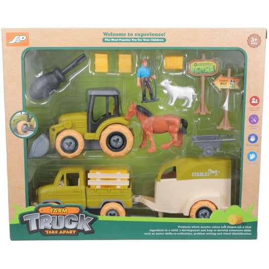 Tough1 Toy Truck Trailer & Tractor Set