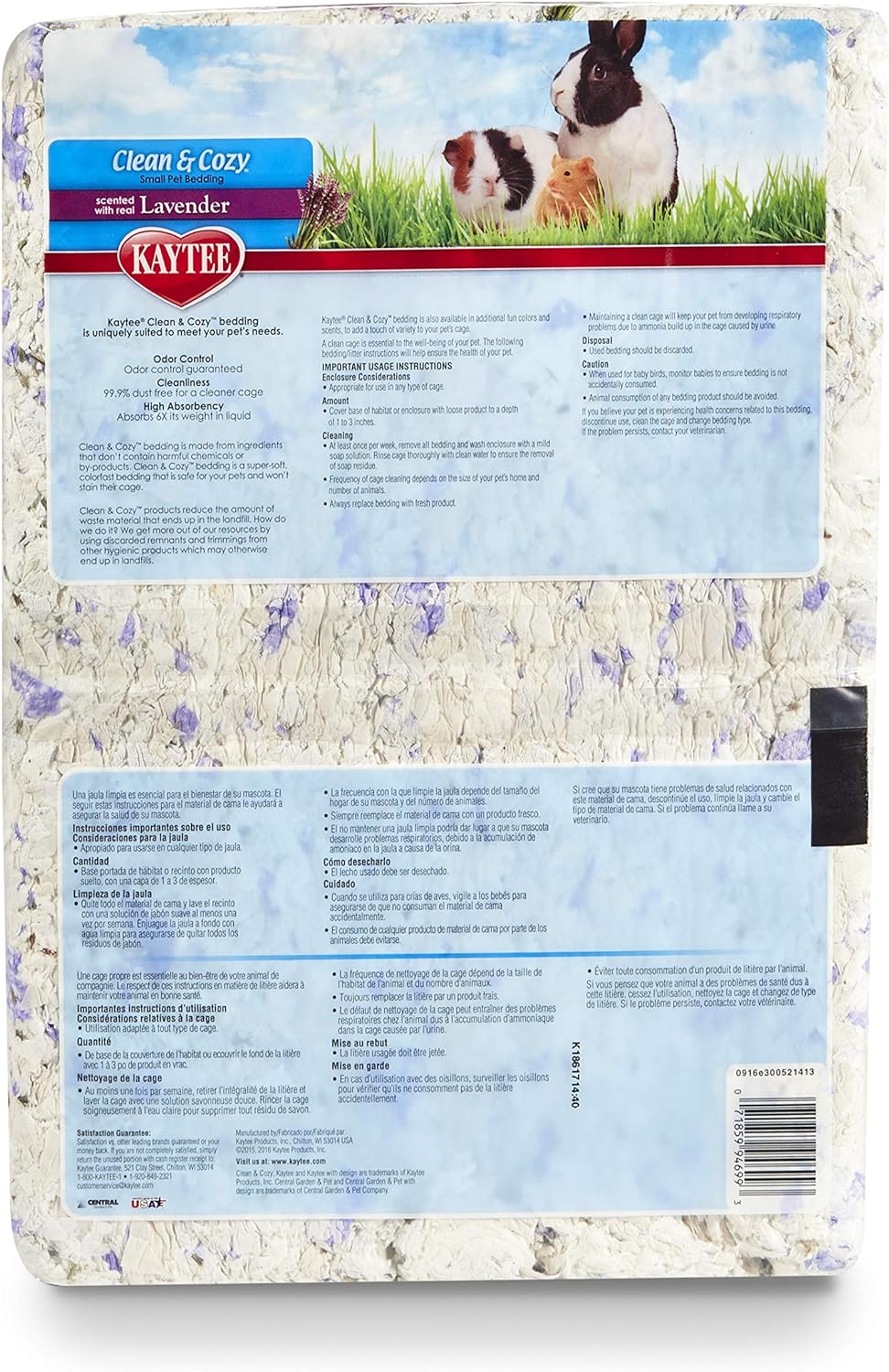 Kaytee Clean & Cozy Small Animal Pet Bedding - Lavender Scent