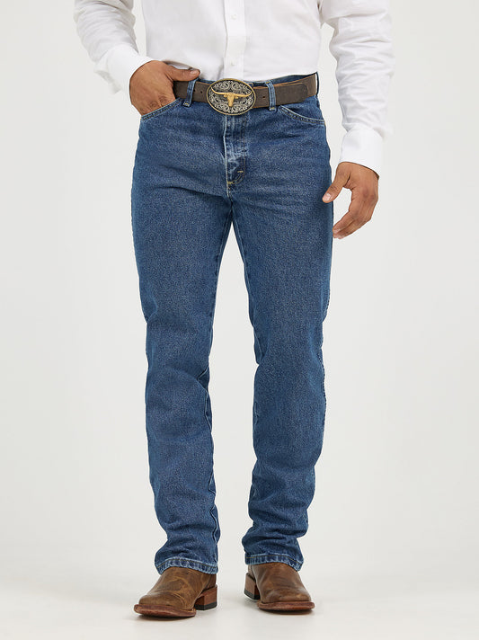 Wrangler Men's George Strait Cowboy Cut Slim Fit Jean in Heavyweight Stone Denim