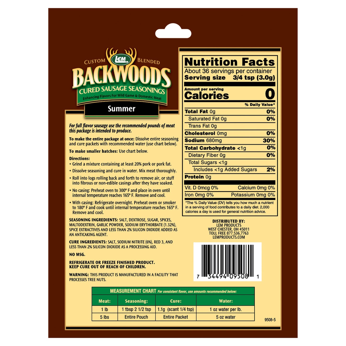 Backwoods Summer Sausage Cured Sausage Seasoning