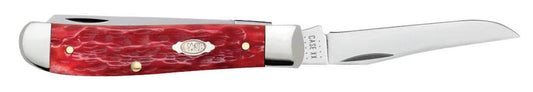 Case Peach Seed Jig Dark Red Bone Carbon Steel Mini Trapper