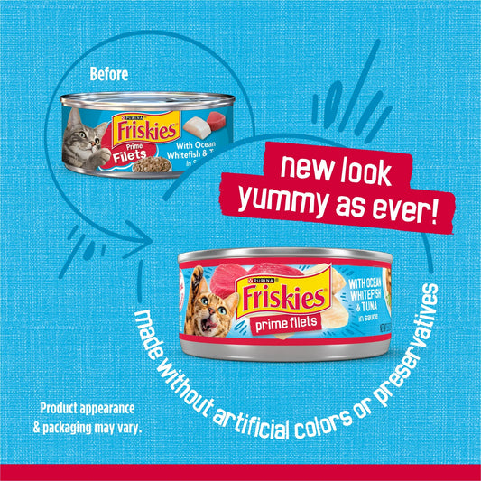 Friskies Prime Filets with Ocean Whitefish & Tuna in Sauce Wet Cat Food