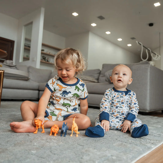 Burlebo Youth Sleep Short Set in Jumbo Dino-Mite