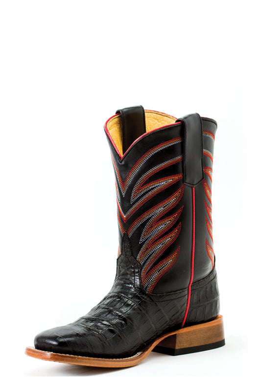 Anderson Bean Kids Black Caiman Print Boot