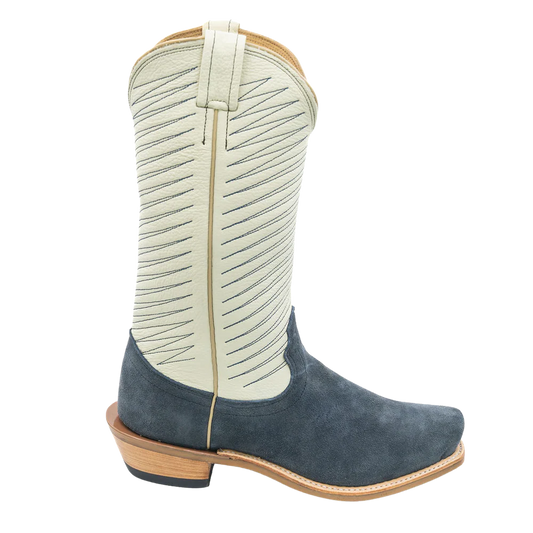 Fenoglio Cream and Navy Roughout Boot