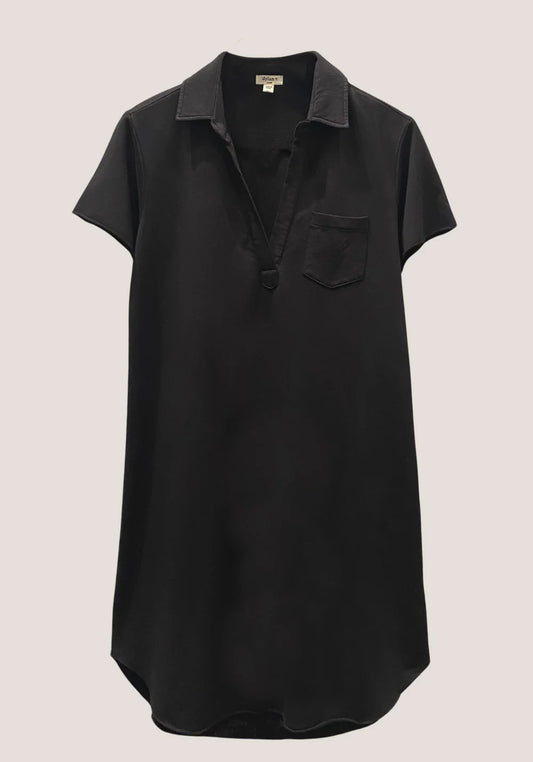 Dylan Black Short Sleeve Polo Dress