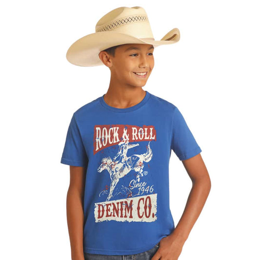 Rock & Roll Denim Bucking Bronco Tee