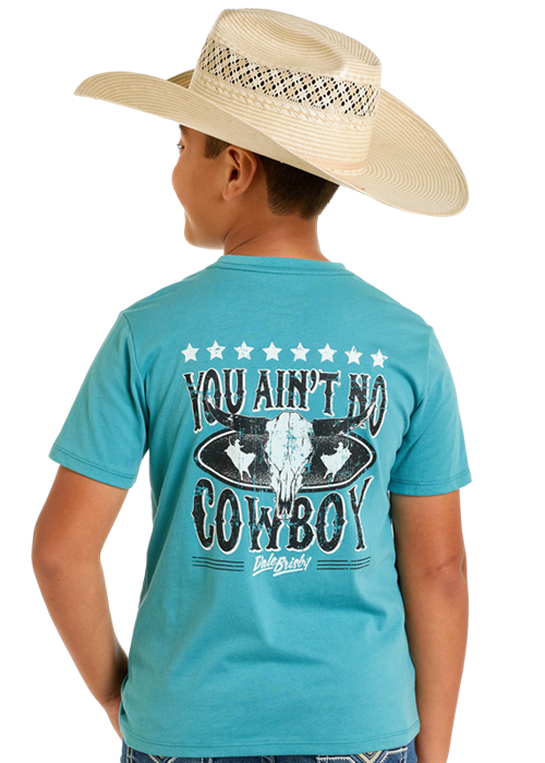 Rock & Roll Denim Boy's Dale Skull Graphic T-Shirt in Teal