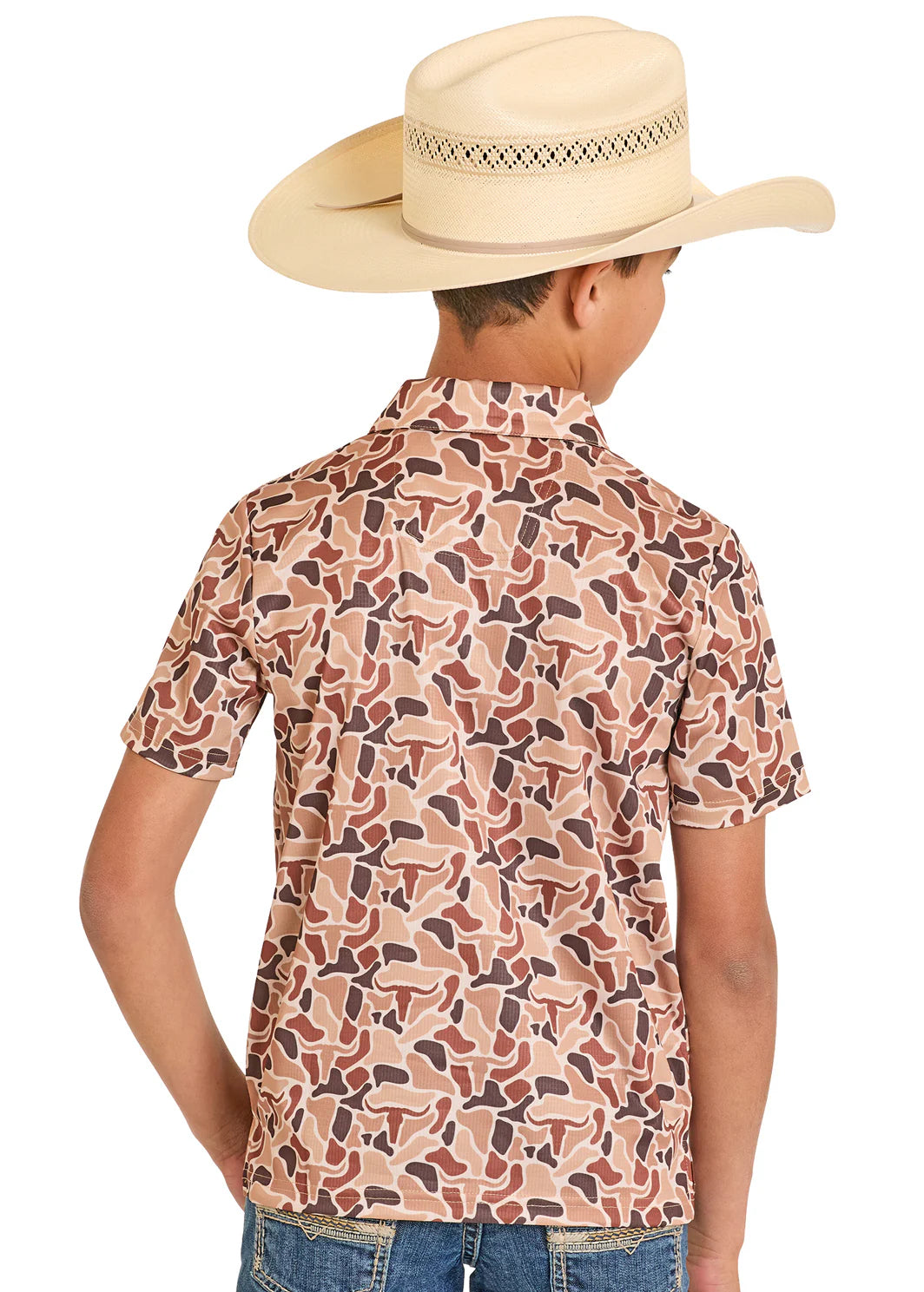 Rock & Roll Denim Boys' Skull Camo Polo
