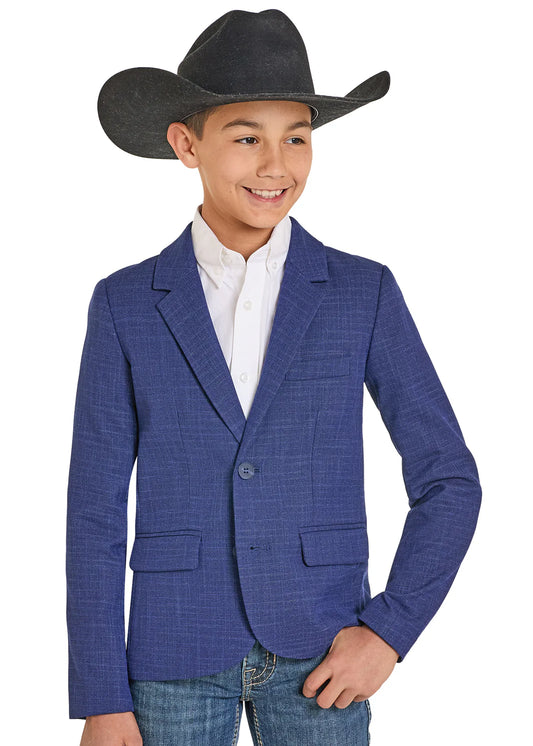 Rock & Roll Boys' Blue Crosshatch Sports Coat