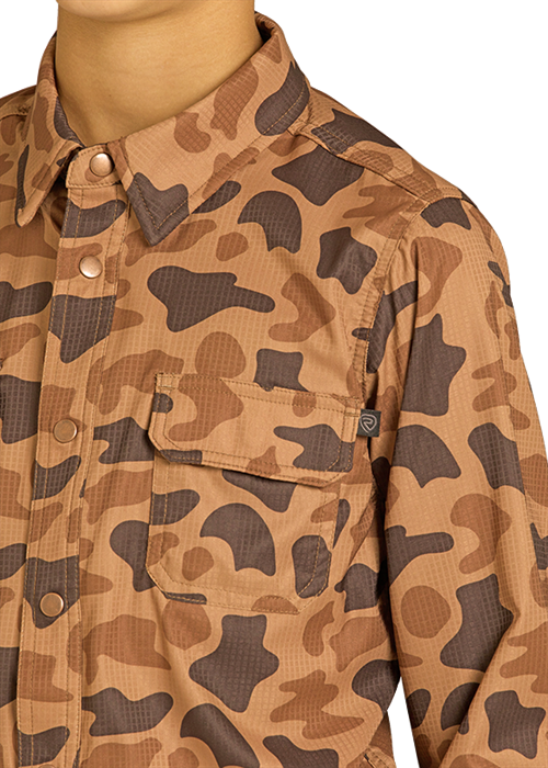 Rock & Roll Boys' TEK Western Camel Camo Long Sleeve Shirt