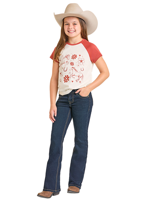 Rock & Roll Denim Girl's Boot Stitch Jeans