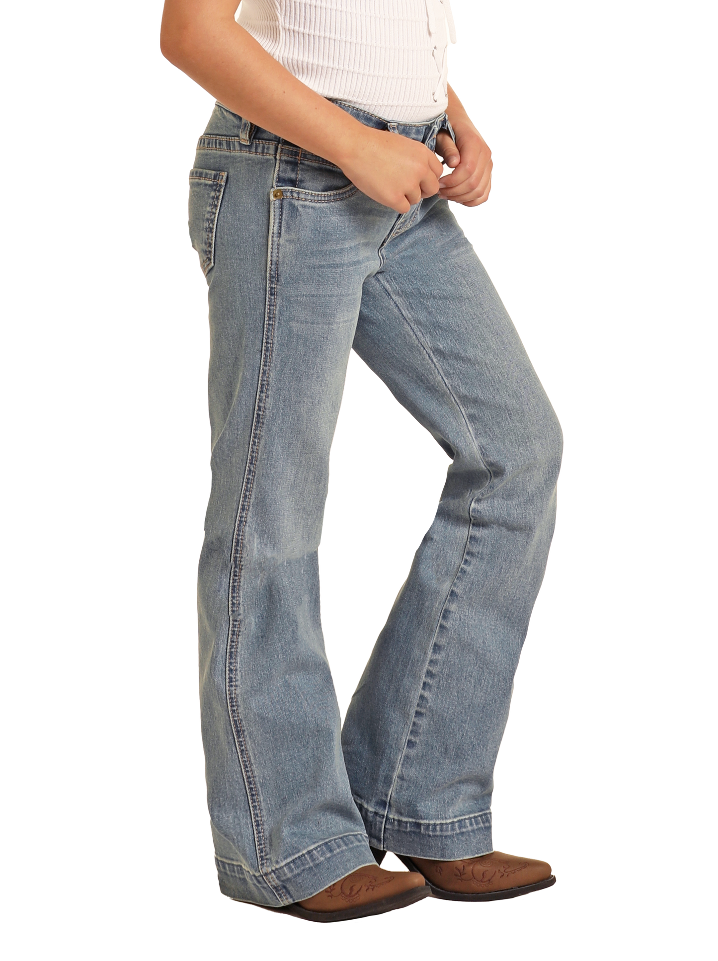 Rock & Roll Girl's Front Pocket Detail Trouser Jean
