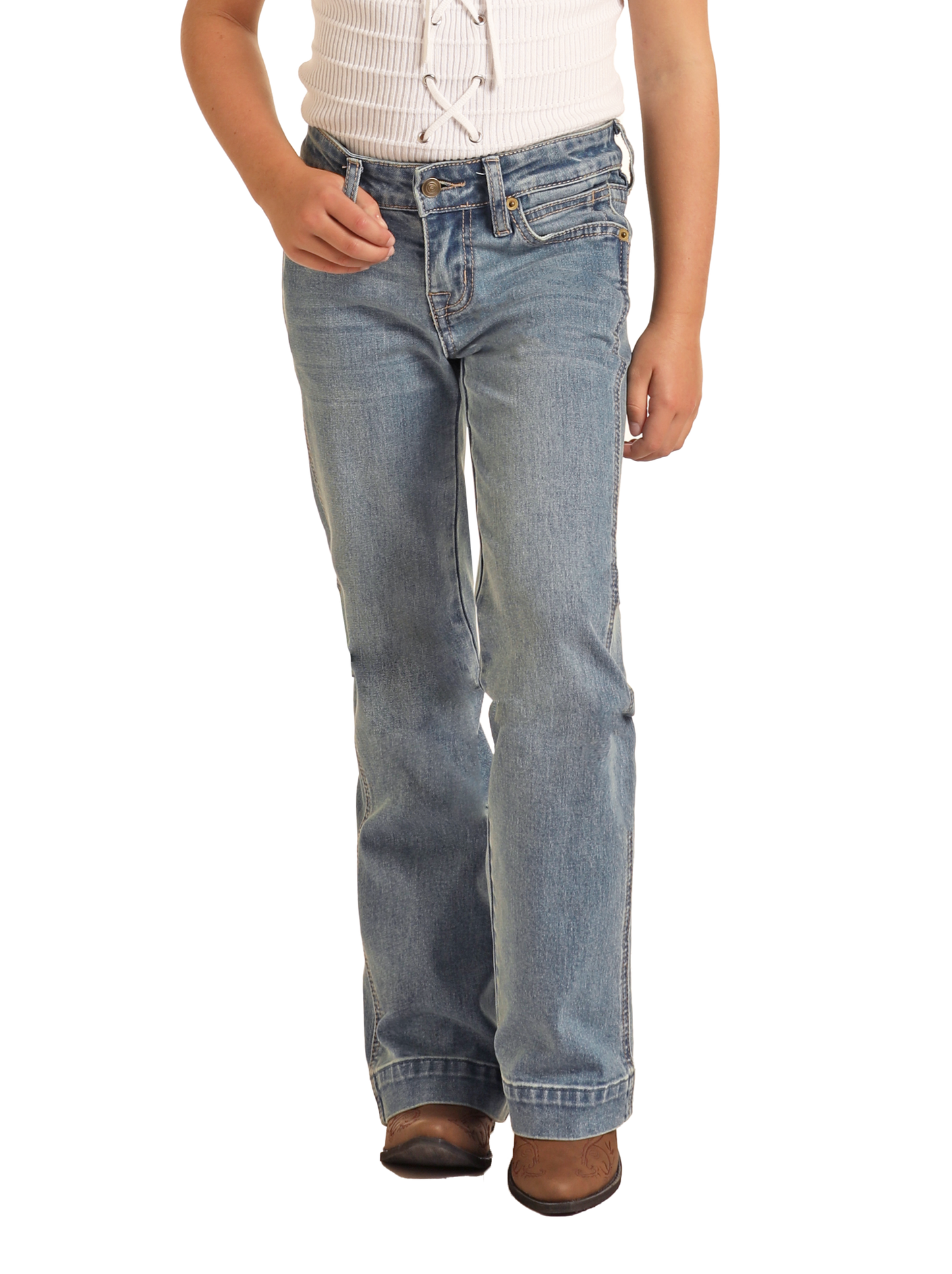 Rock & Roll Girl's Front Pocket Detail Trouser Jean