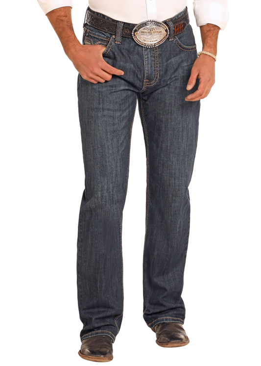 Rock & Roll Denim Relaxed Fit Two-Tone Stitch Straight Leg Jeans