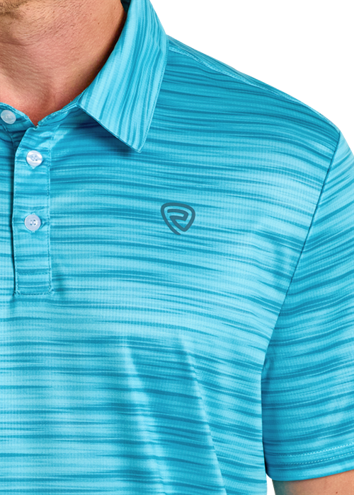Rock & Roll Denim Turquoise Striated Polo