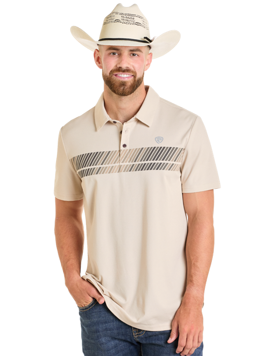 Rock & Roll Denim Border Stripe Polo