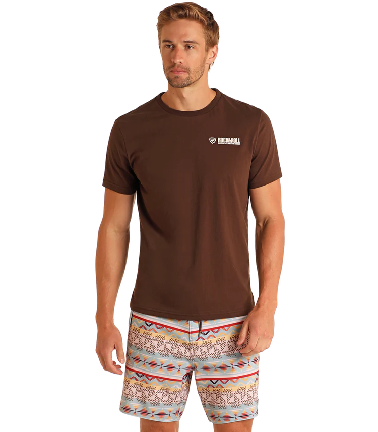 Rock & Roll Striped Aztec Board Shorts