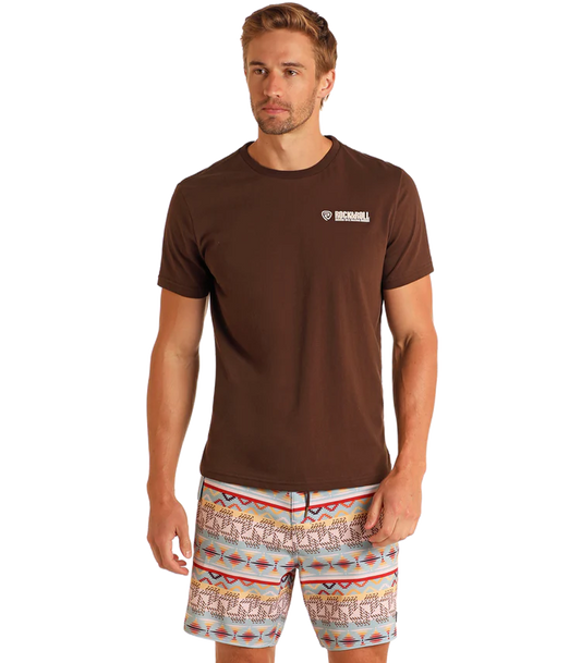 Rock & Roll Striped Aztec Board Shorts