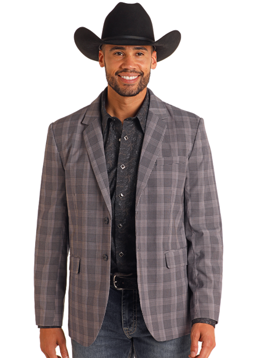 Rock & Roll Men's Indigo Plaid Sports Coat
