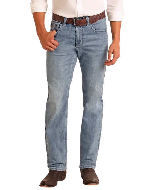 Rock & Roll Denim High Rise Regular Fit Two Tone Stackable Bravo Bootcut Jeans